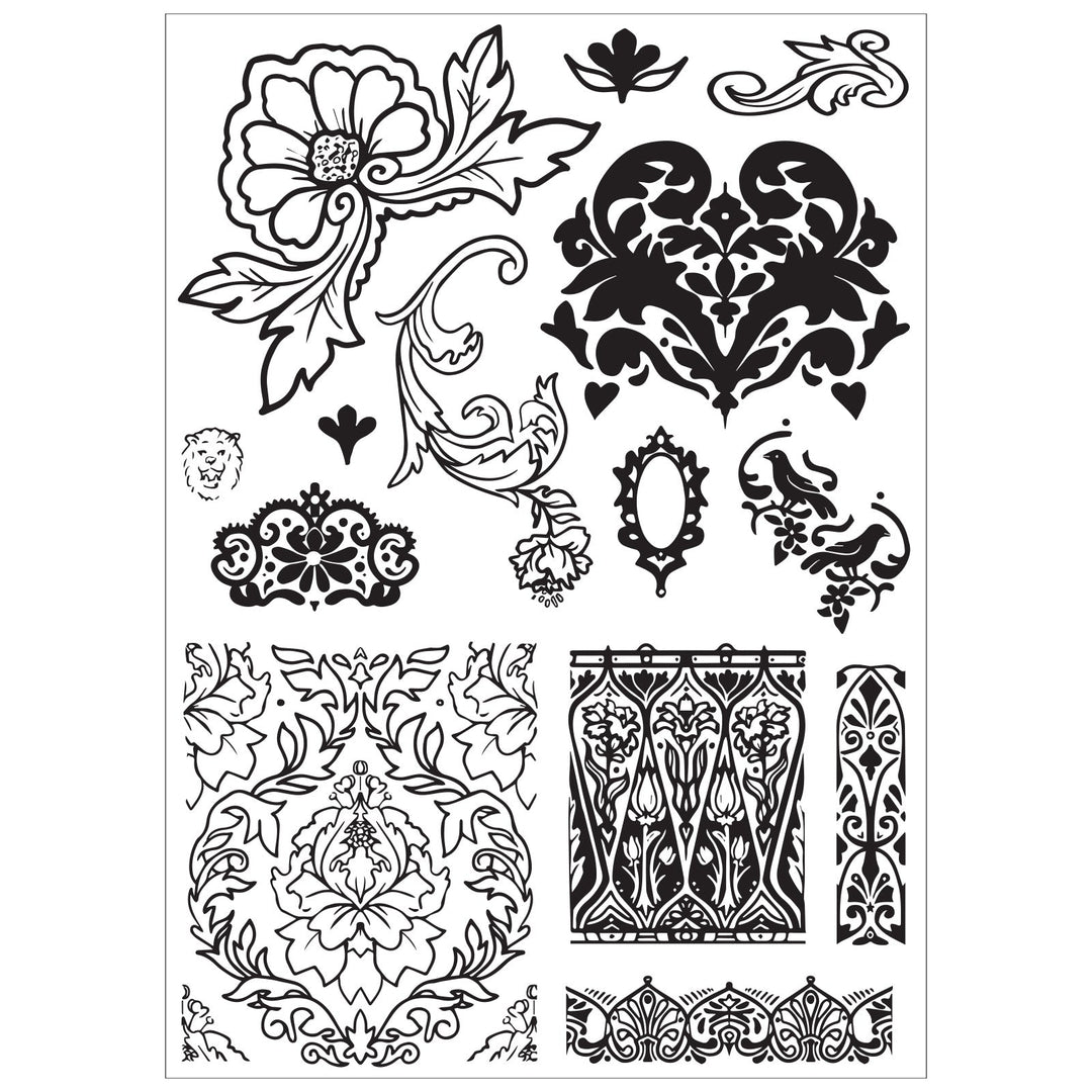 Studio Stempelset 14er- Pack / 3er-Set Schablonen - „Ornate“ von Vic Hollins