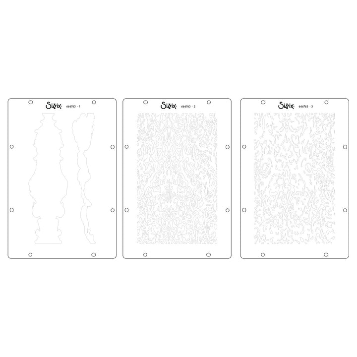 Studio Stempelset 14er- Pack / 3er-Set Schablonen - „Ornate“ von Vic Hollins
