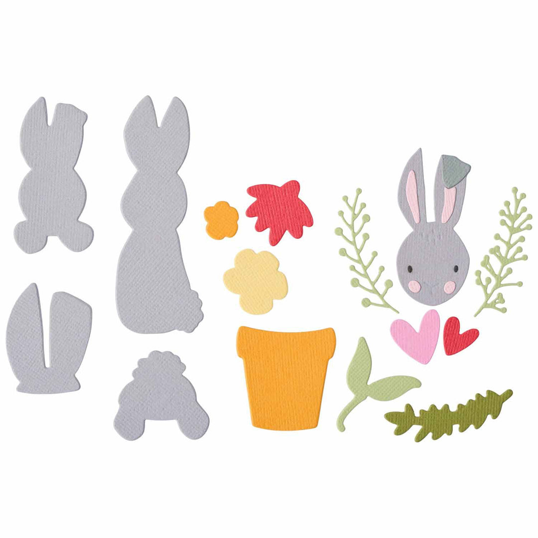 Thinlits Stanzset 15Stück - Bunny Bits &amp; Blooms 