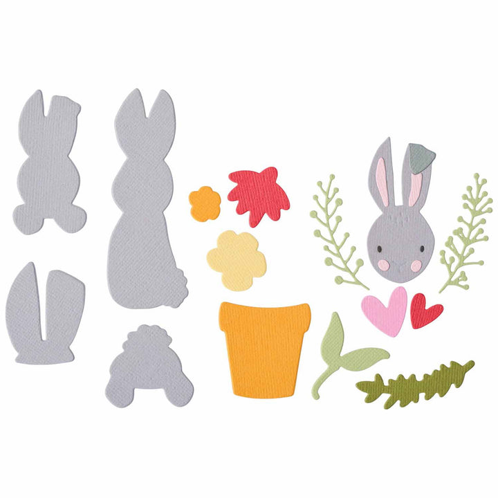 Thinlits Stanzset 15Stück - Bunny Bits &amp; Blooms 