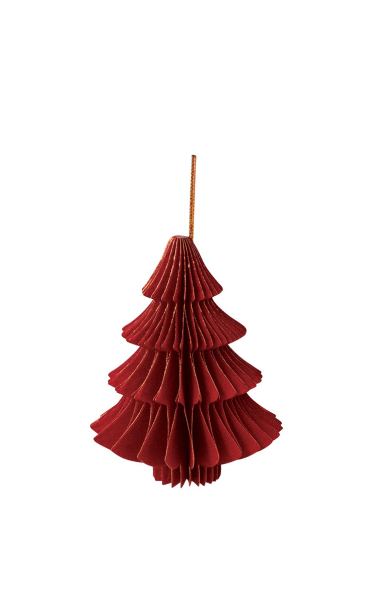 Wabenbaum mit Hänger, rot 10cm, 4St., Papier