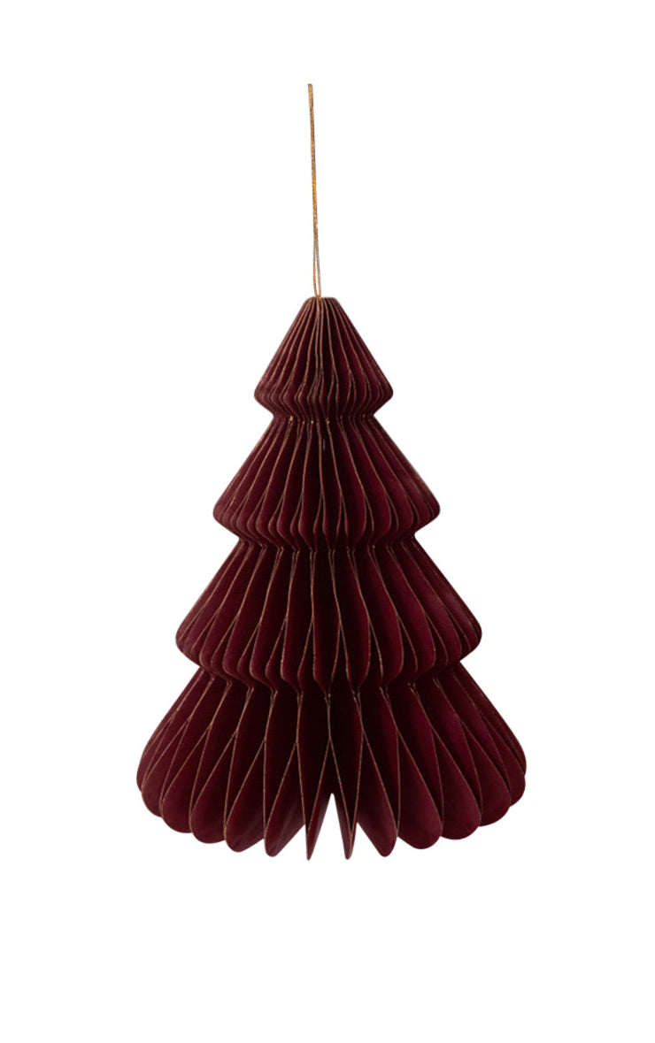Wabenbaum mit Hänger, rot 20cm, 1St., Papier