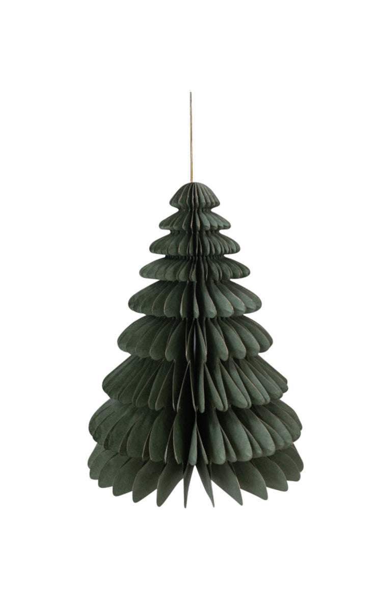 Wabenbaum mit Hänger, grün 20cm, 1St., Papier