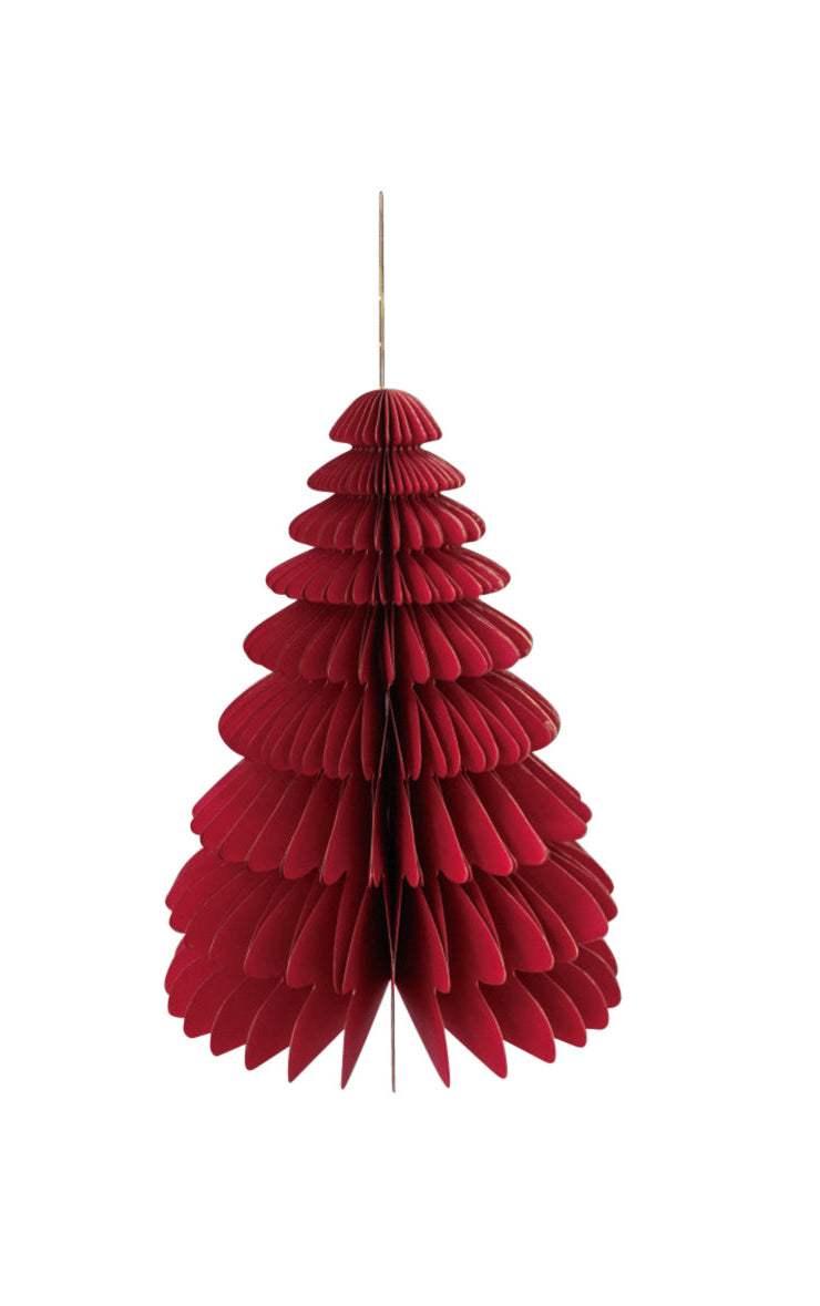 Wabenbaum mit Hänger, rot 32cm, 1St., Papier