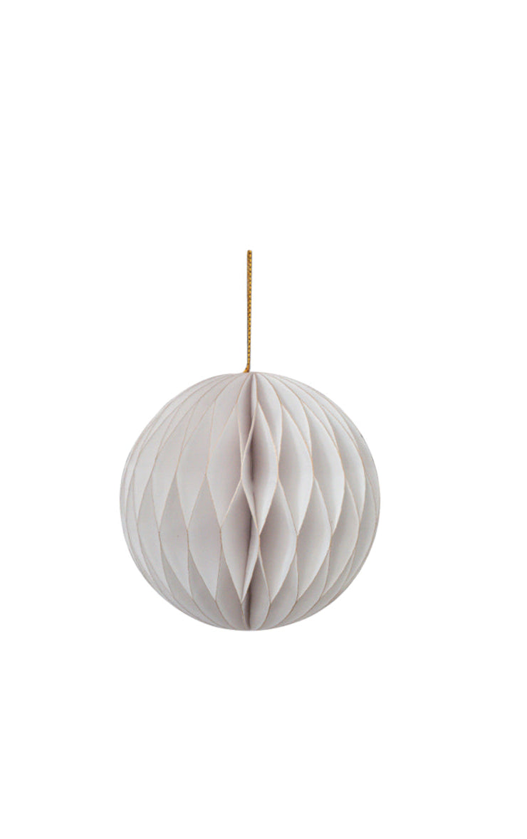 Wabenkugel mit Hänger, weiss 8cm, 4St., Papier