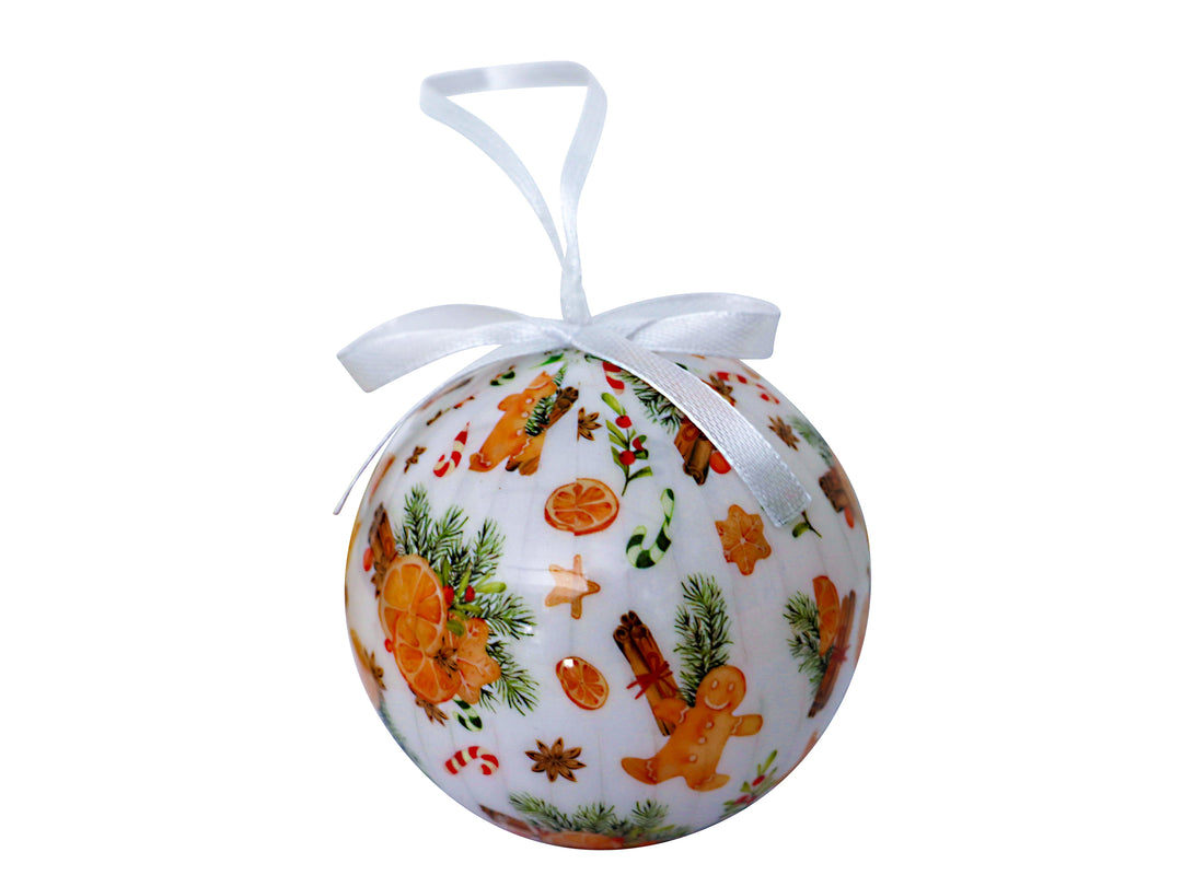 Weihnachtskugel 7,5cm orange Lebkuchen