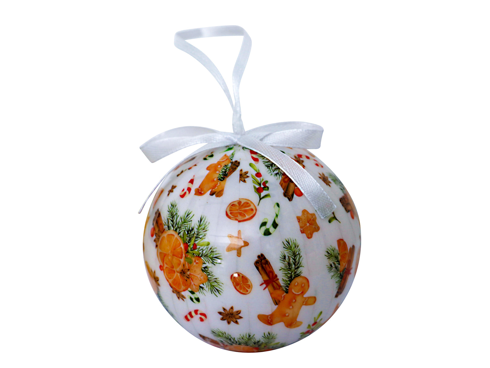Weihnachtskugel 7,5cm orange Lebkuchen