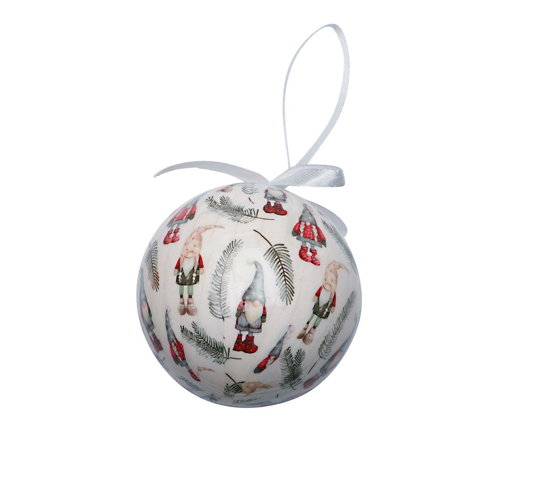 Weihnachtskugel 7,5cm mit Schneemann und Baum