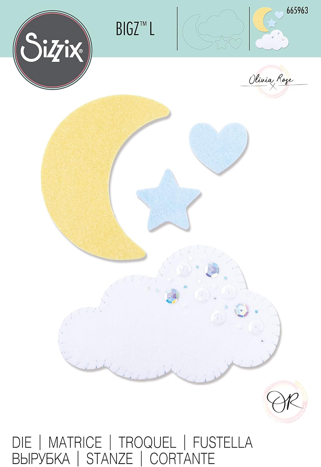 Coffret de poinçonnage Bigz L - Lune et Nuage par Olivia Rose