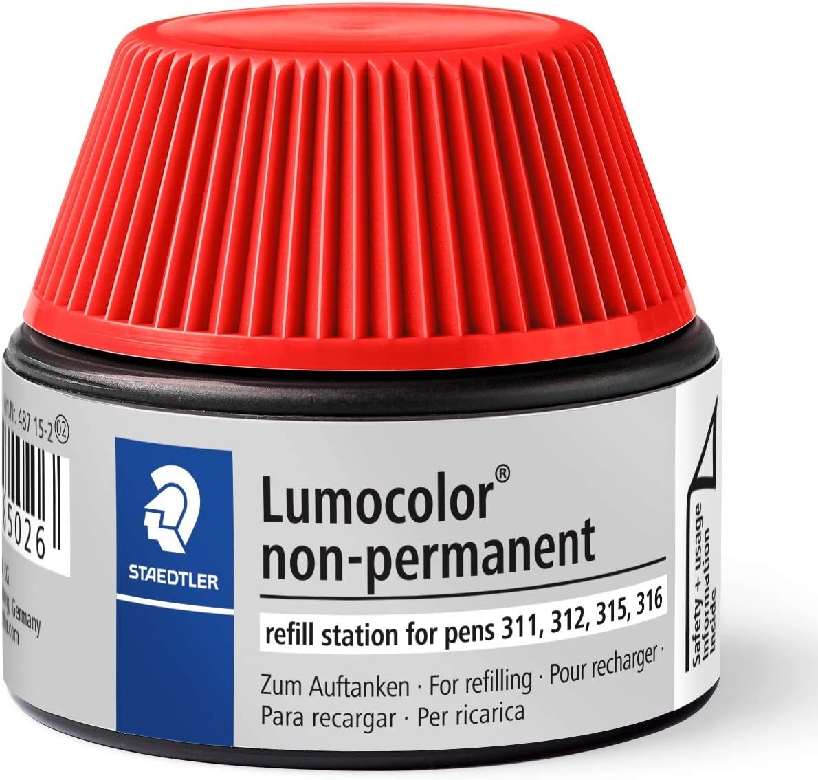 Lumocolor® non-permanent refill station 487 15 rot