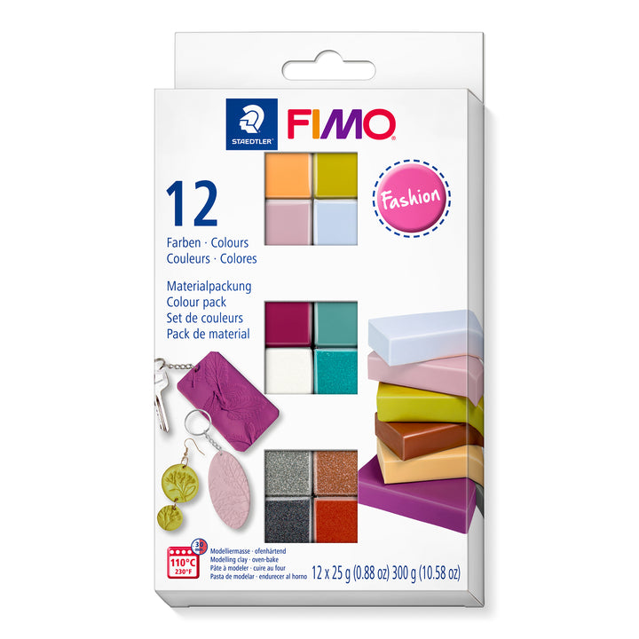 FIMO Soft Materialpackung 12 Farben Fashion - Kidis Art