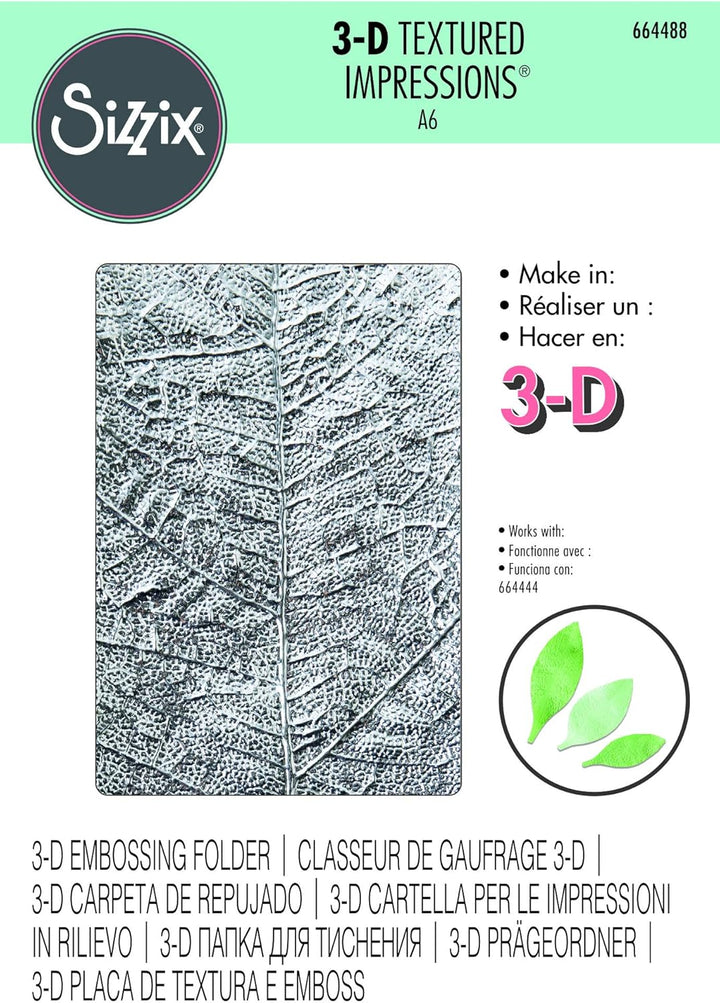 Dossier de gaufrage à texture 3D - Nervures de feuilles