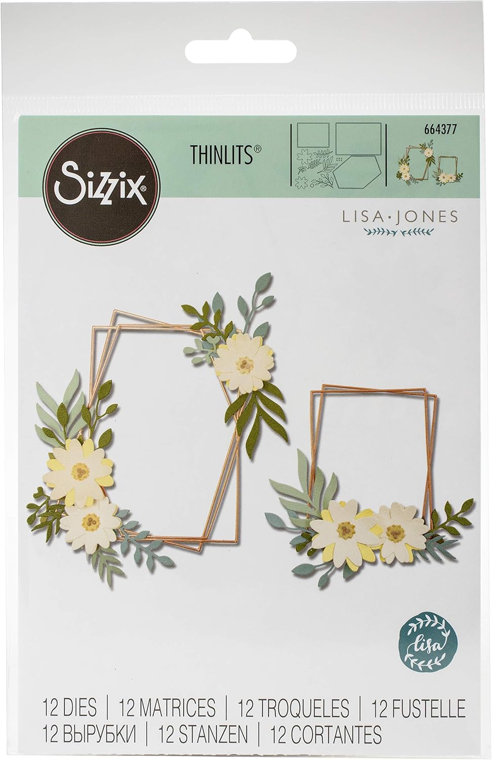 Thinlits Stanzset 12 Stück - Blumenrahmen