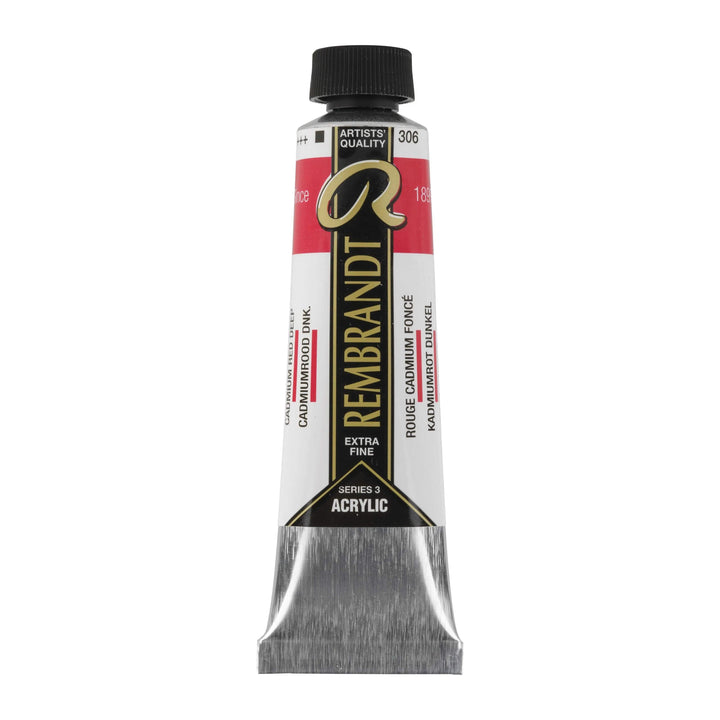 Rembrandt Acrylfarbe Tube 40 ml Kadmiumrot Dunkel 306 - Kidis Art