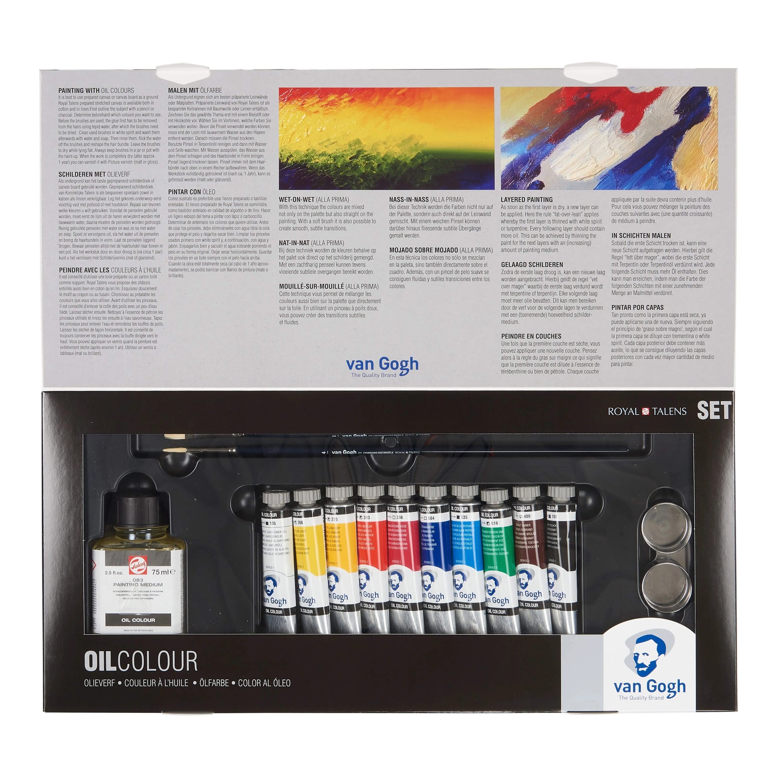 Van Gogh Ölfarben-Set für Fortgeschrittene mit 10 Farben in 20 ml-Tuben + Zubehör - Kidis Art