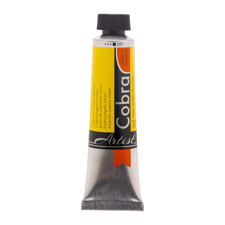 Cobra Artist Wassermischbare Ölfarbe Tube 40 ml Kadmiumgelb Zitrone 207 - Kidis Art