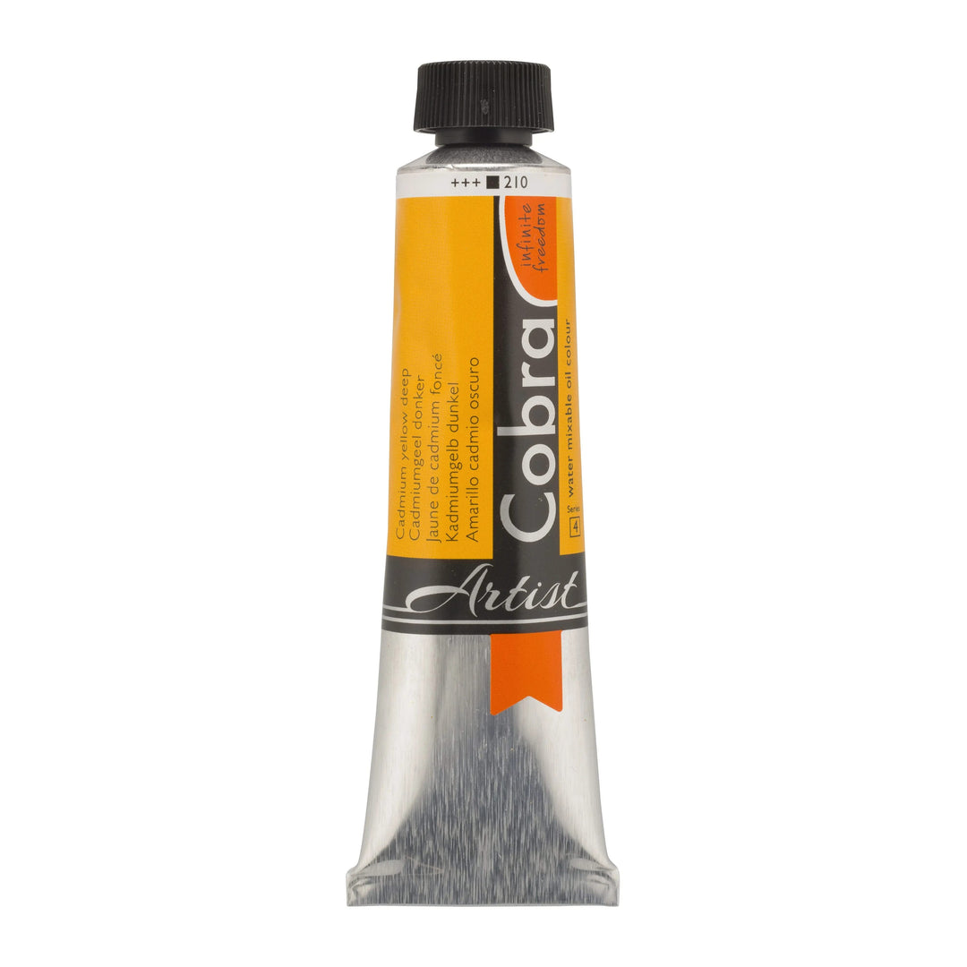 Cobra Artist Wassermischbare Ölfarbe Tube 40 ml Kadmiumgelb Dunkel 210 - Kidis Art