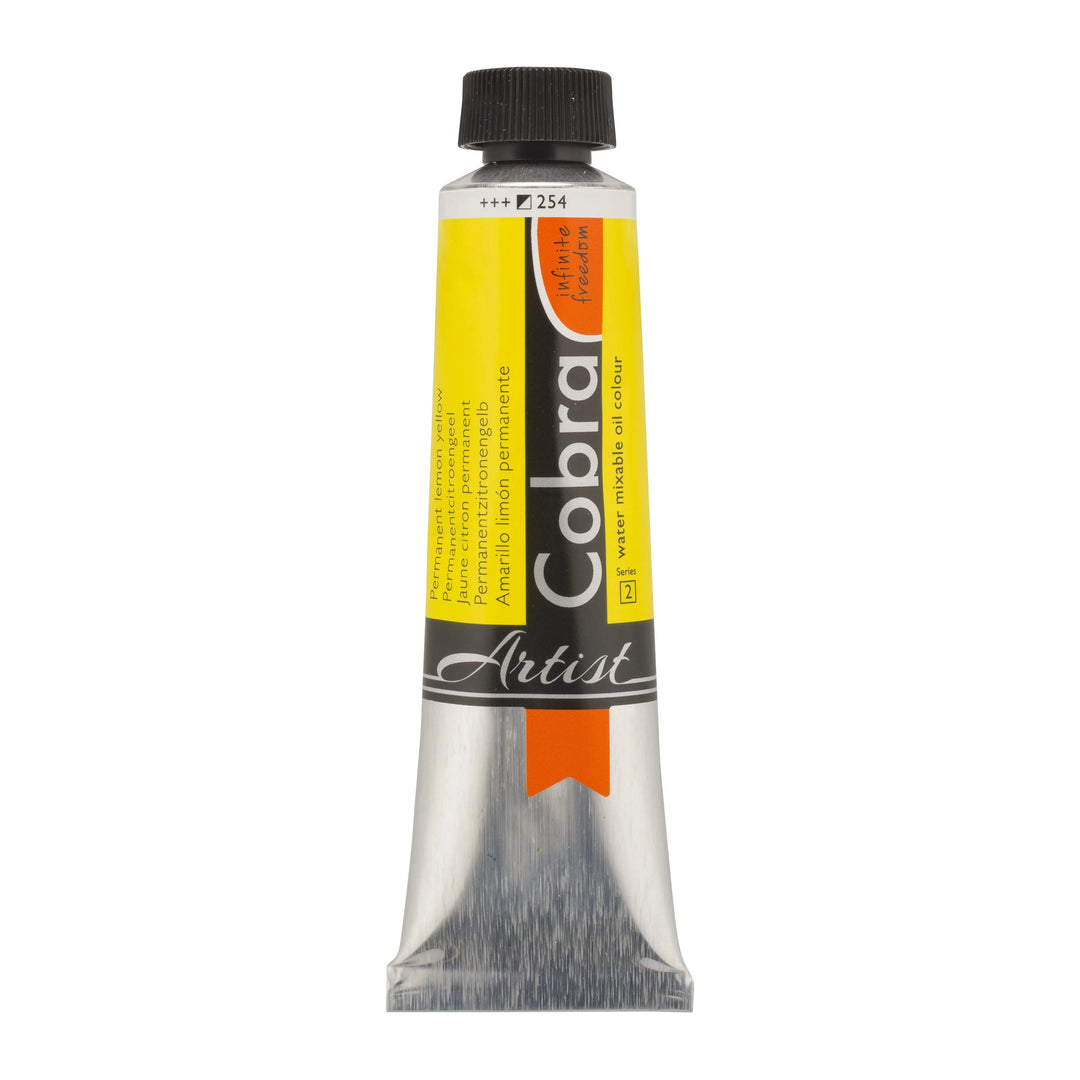 Cobra Artist Wassermischbare Ölfarbe Tube 150 ml Permanent Zitronengelb 254 - Kidis Art