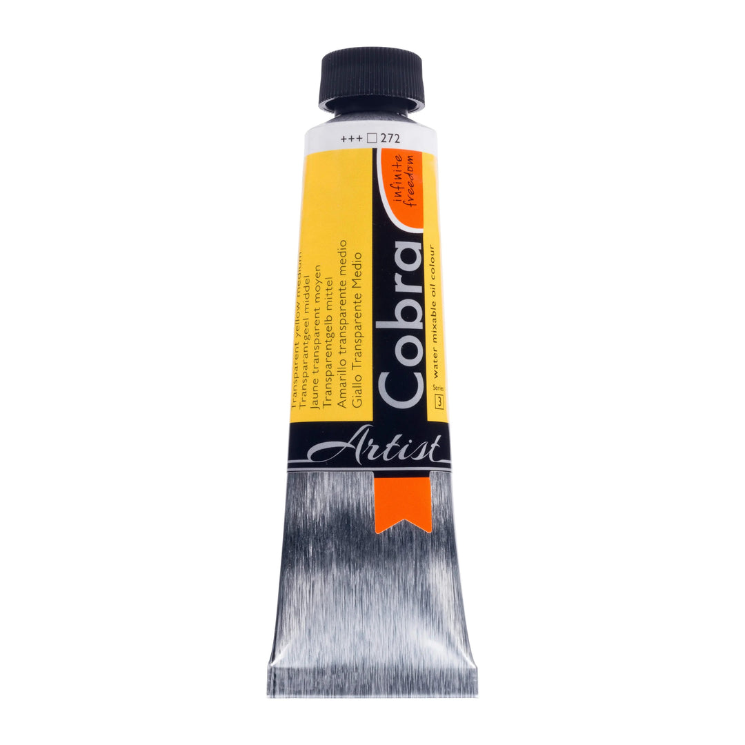 Cobra Artist Wassermischbare Ölfarbe Tube 40 ml Transparentgelb Mittel 272 - Kidis Art