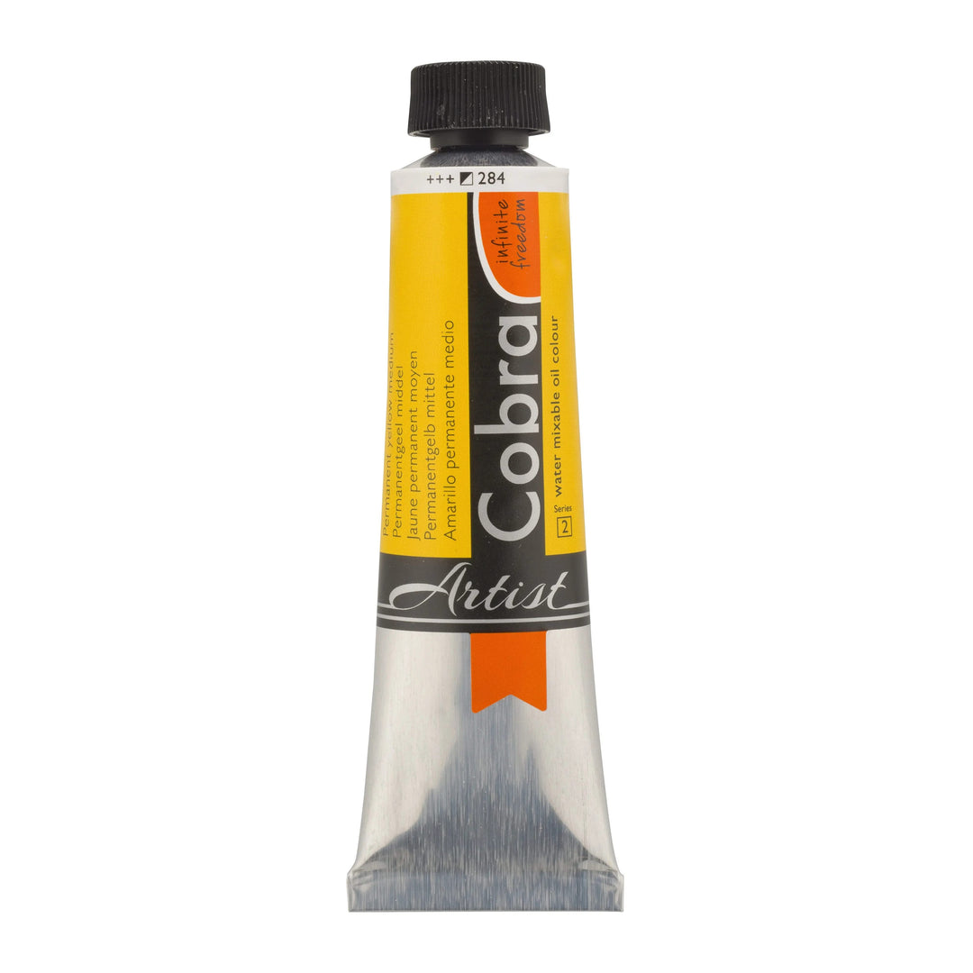 Cobra Artist Wassermischbare Ölfarbe Tube 40 ml Permanentgelb Mittel 284 - Kidis Art