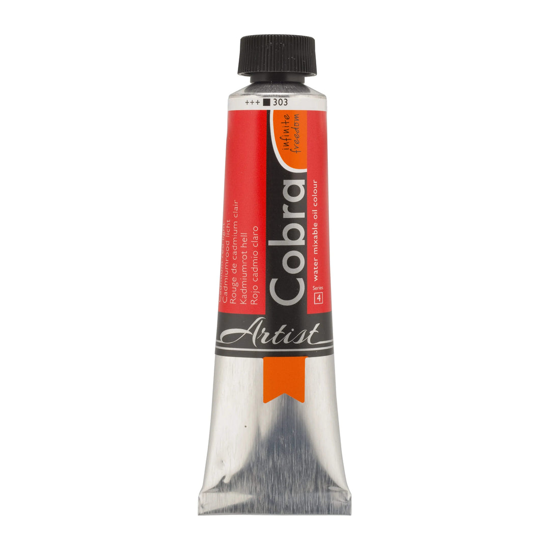 Cobra Artist Wassermischbare Ölfarbe Tube 150 ml Kadmiumrot Hell 303 - Kidis Art