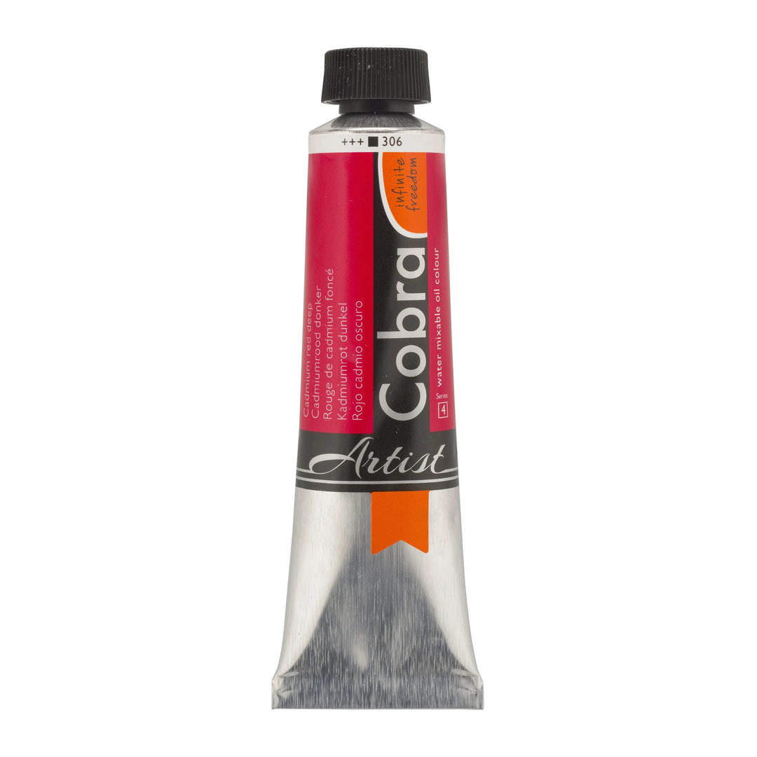 Cobra Artist Wassermischbare Ölfarbe Tube 40 ml Kadmiumrot Dunkel 306 - Kidis Art