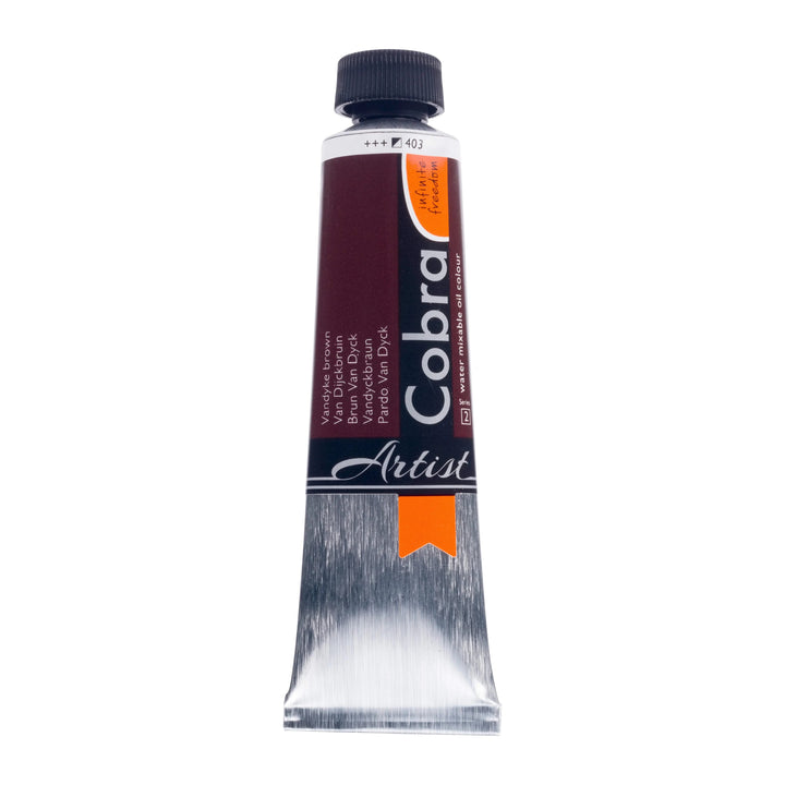 Cobra Artist Wassermischbare Ölfarbe Tube 40 ml Vandyckbraun 403 - Kidis Art