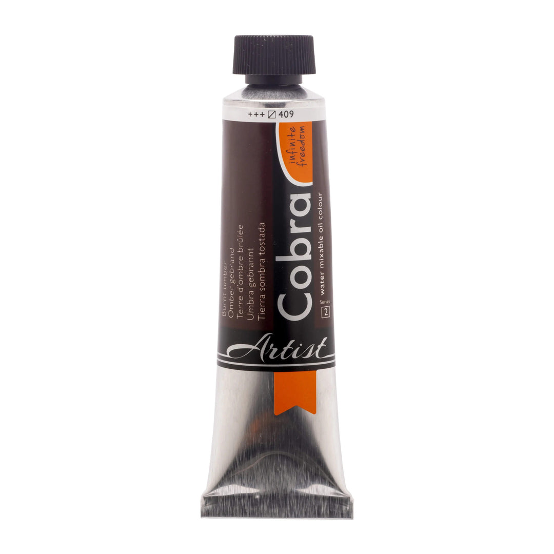 Cobra Artist Wassermischbare Ölfarbe Tube 150 ml Umbra Gebrannt 409 - Kidis Art