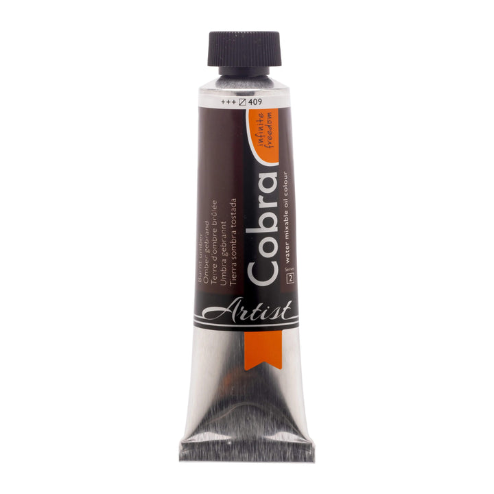 Cobra Artist Wassermischbare Ölfarbe Tube 150 ml Umbra Gebrannt 409 - Kidis Art