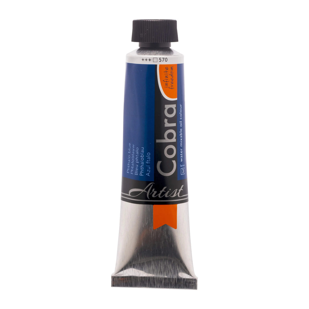 Cobra Artist Wassermischbare Ölfarbe Tube 40 ml Phthaloblau 570 - Kidis Art