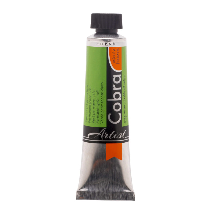 Cobra Artist Wassermischbare Ölfarbe Tube 40 ml Permanentgrün Hell 618 - Kidis Art