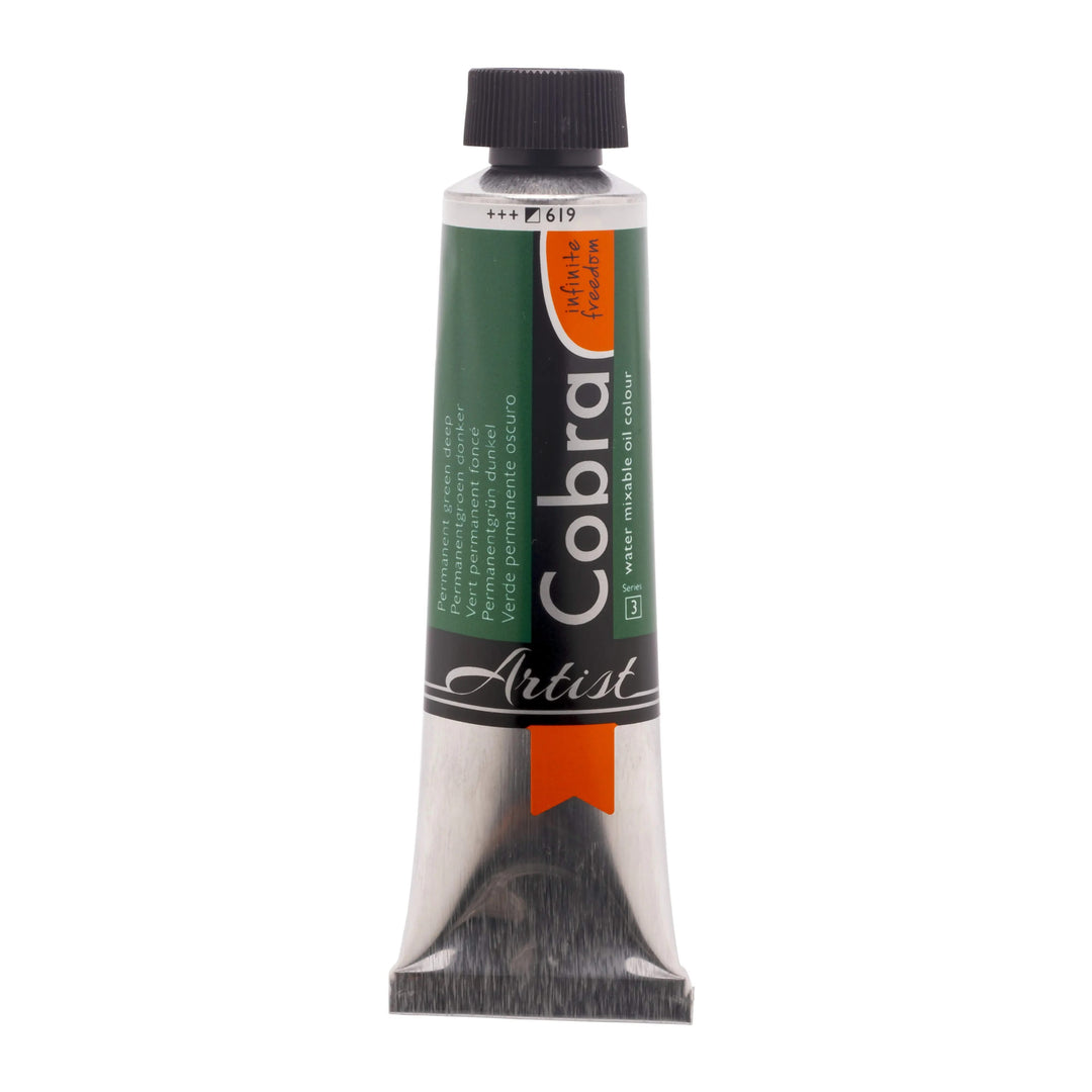 Cobra Artist Wassermischbare Ölfarbe Tube 40 ml Permanentgrün Dunkel 619 - Kidis Art