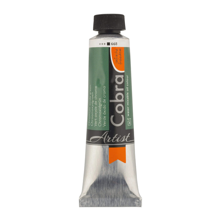 Cobra Artist Wassermischbare Ölfarbe Tube 40 ml Chromoxidgrün 668 - Kidis Art