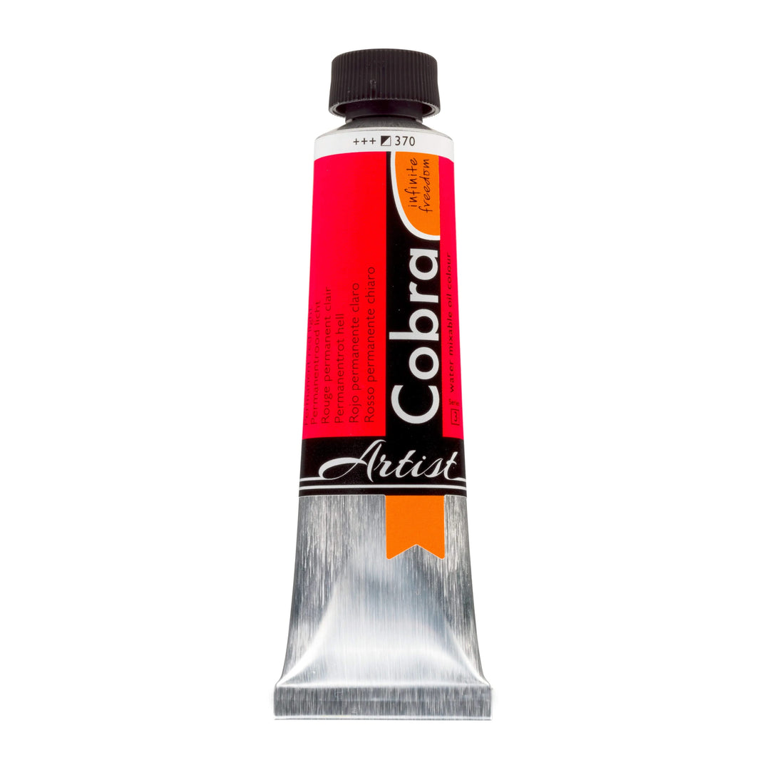 Cobra Artist Wassermischbare Ölfarbe Tube 40 ml Permanentrot Hell 370 - Kidis Art