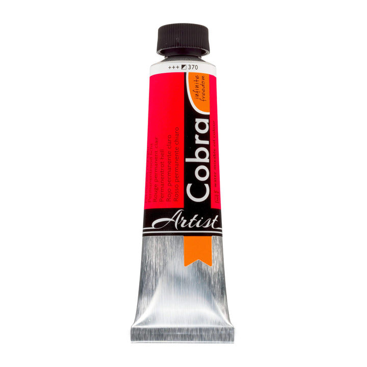Cobra Artist Wassermischbare Ölfarbe Tube 40 ml Permanentrot Hell 370 - Kidis Art