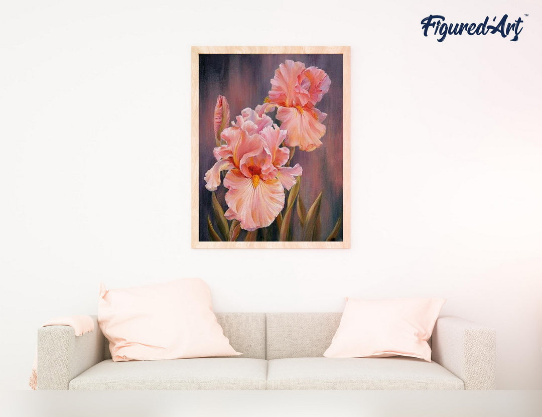 Malen nach Zahlen 40x50cm ohne Keilrahmen Figured’Art Iris Blumen - Kidis Art