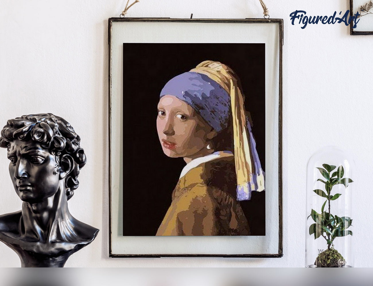 Malen nach Zahlen 40x50cm auf Keilrahmen gespannt Figured’Art Vermeer - Mädchen mit dem Perlenohrring - Kidis Art