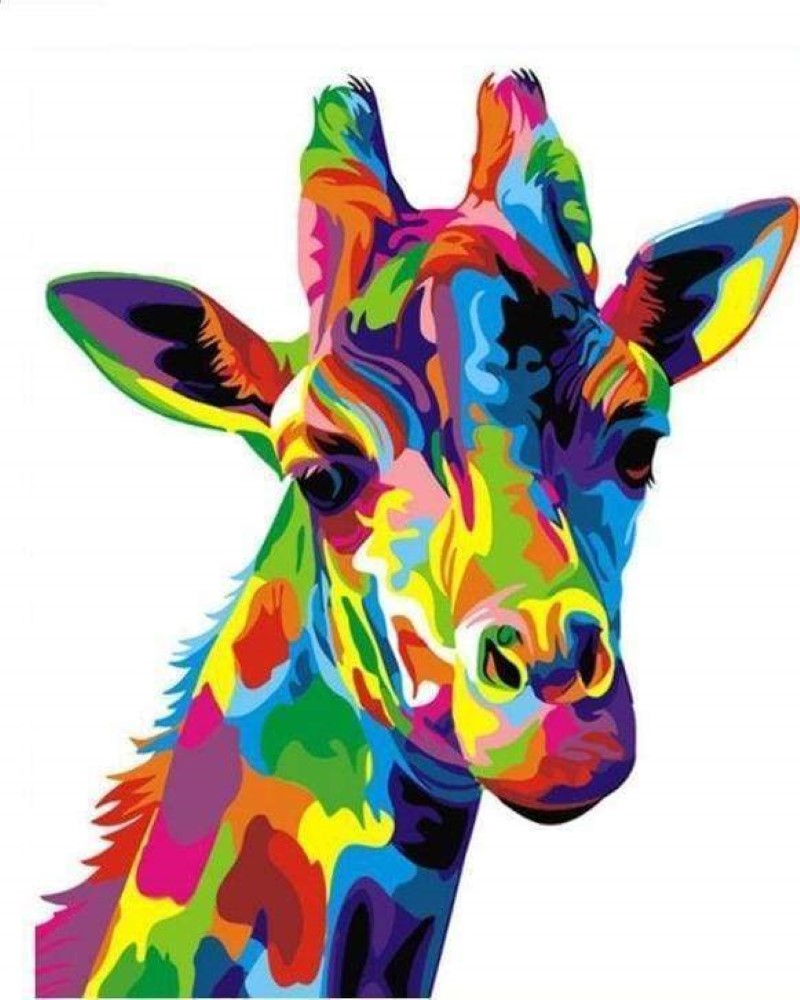 Kreuzstich 32x40cm – Pop Art Giraffe - Kidis Art