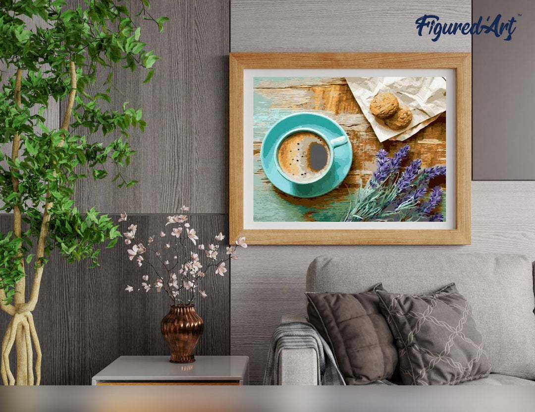 Malen nach Zahlen 40x50cm ohne Keilrahmen Figured’Art Kaffeepause - Kidis Art