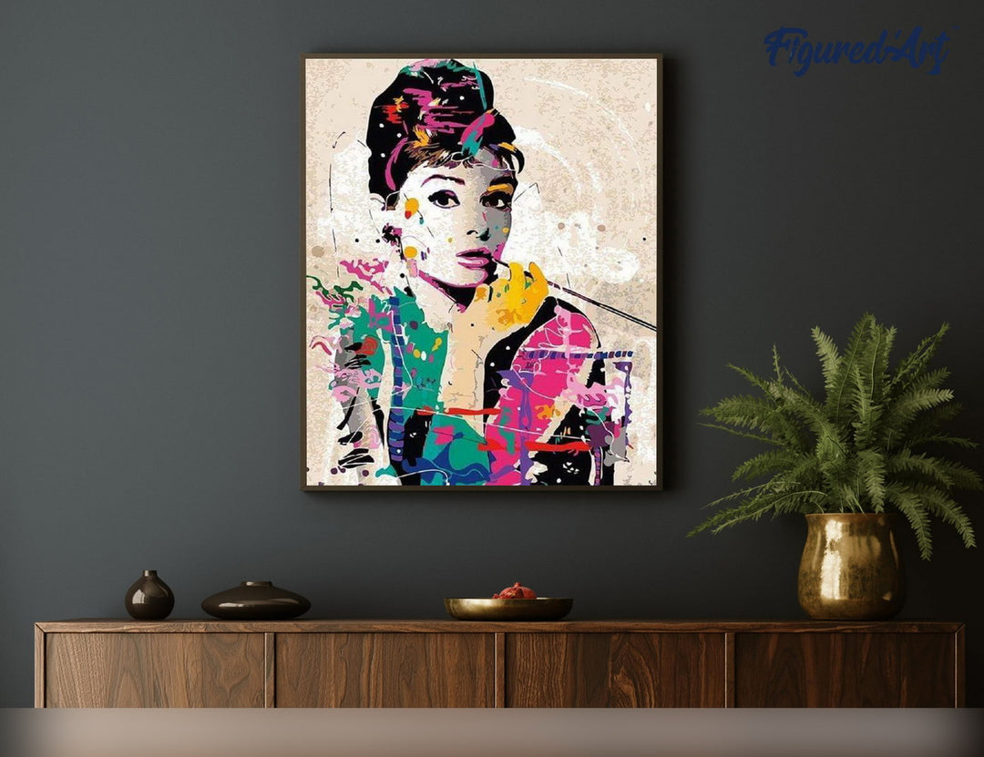 Malen nach Zahlen 40x50cm ohne Keilrahmen Figured’Art Audrey - Kidis Art