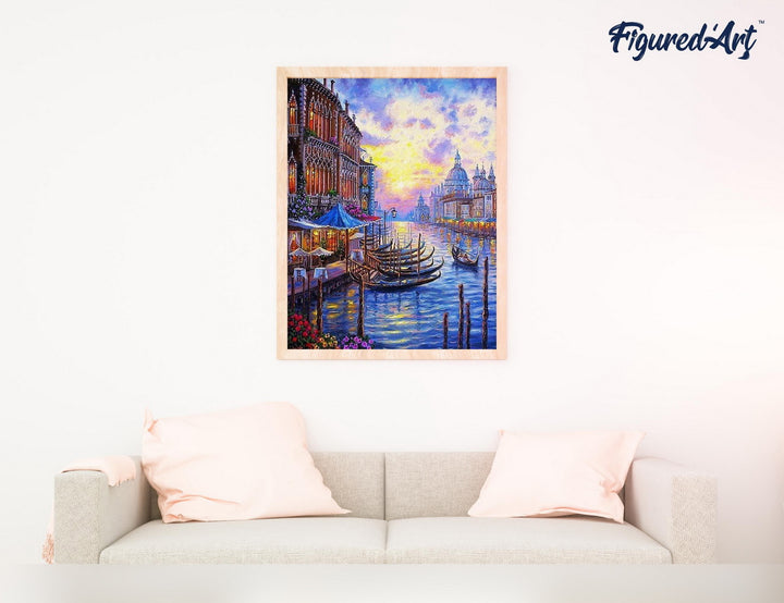 Malen nach Zahlen 40x50cm ohne Keilrahmen Figured’Art Der Grosse Kanal in Venedig - Kidis Art
