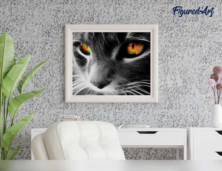 Malen nach Zahlen 40x50cm ohne Keilrahmen Figured’Art Traurige Katze - Kidis Art