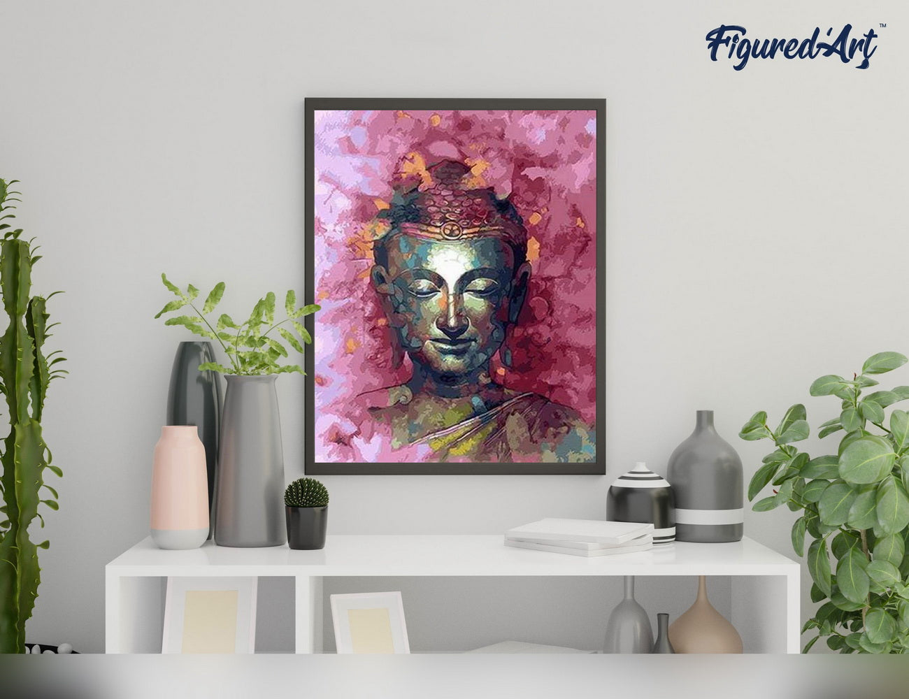 Malen nach Zahlen 40x50cm ohne Keilrahmen Figured’Art Wertvoller Buddha - Kidis Art