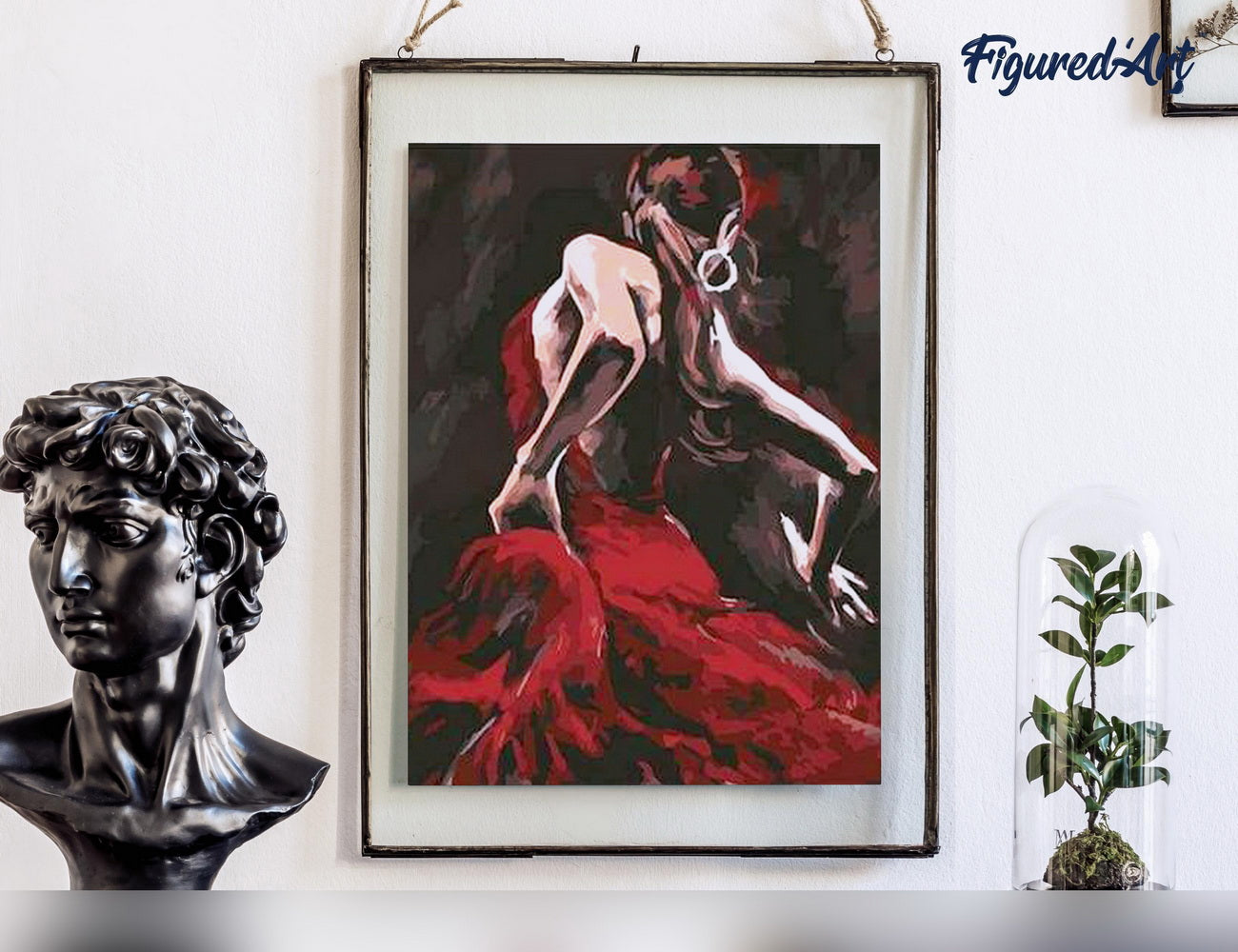 Malen nach Zahlen 40x50cm ohne Keilrahmen Figured’Art Flamenco Tänzerin - Kidis Art