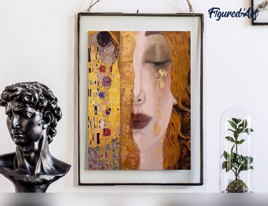 Malen nach Zahlen 40x50cm auf Keilrahmen gespannt Figured’Art Gustav Klimt - Kidis Art