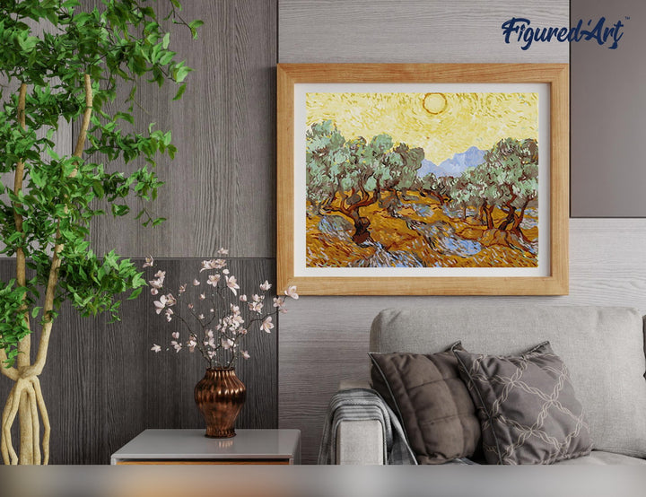 Malen nach Zahlen 40x50cm ohne Keilrahmen Figured’Art Van Gogh - St Remy Oliven - Kidis Art