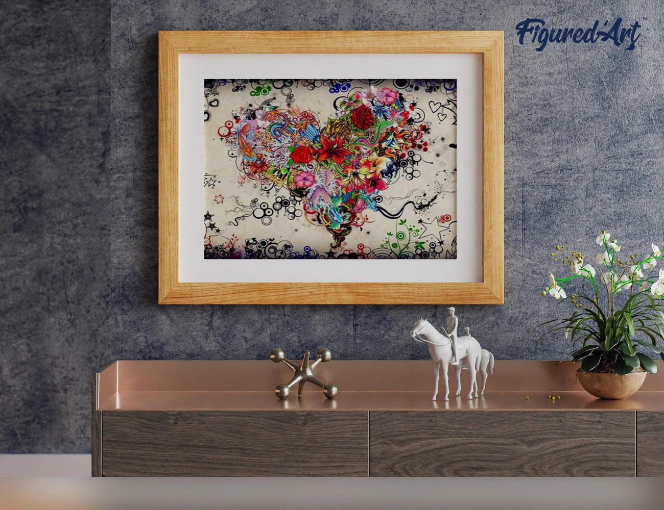 Malen nach Zahlen 40x50cm auf Keilrahmen gespannt Figured’Art Blumenherz - Kidis Art