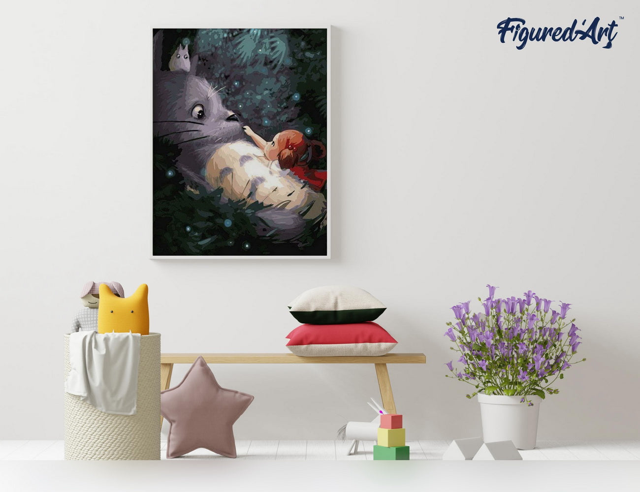 Malen nach Zahlen 40x50cm auf Keilrahmen gespannt Figured’Art Maus und kleines Mädchen - Kidis Art