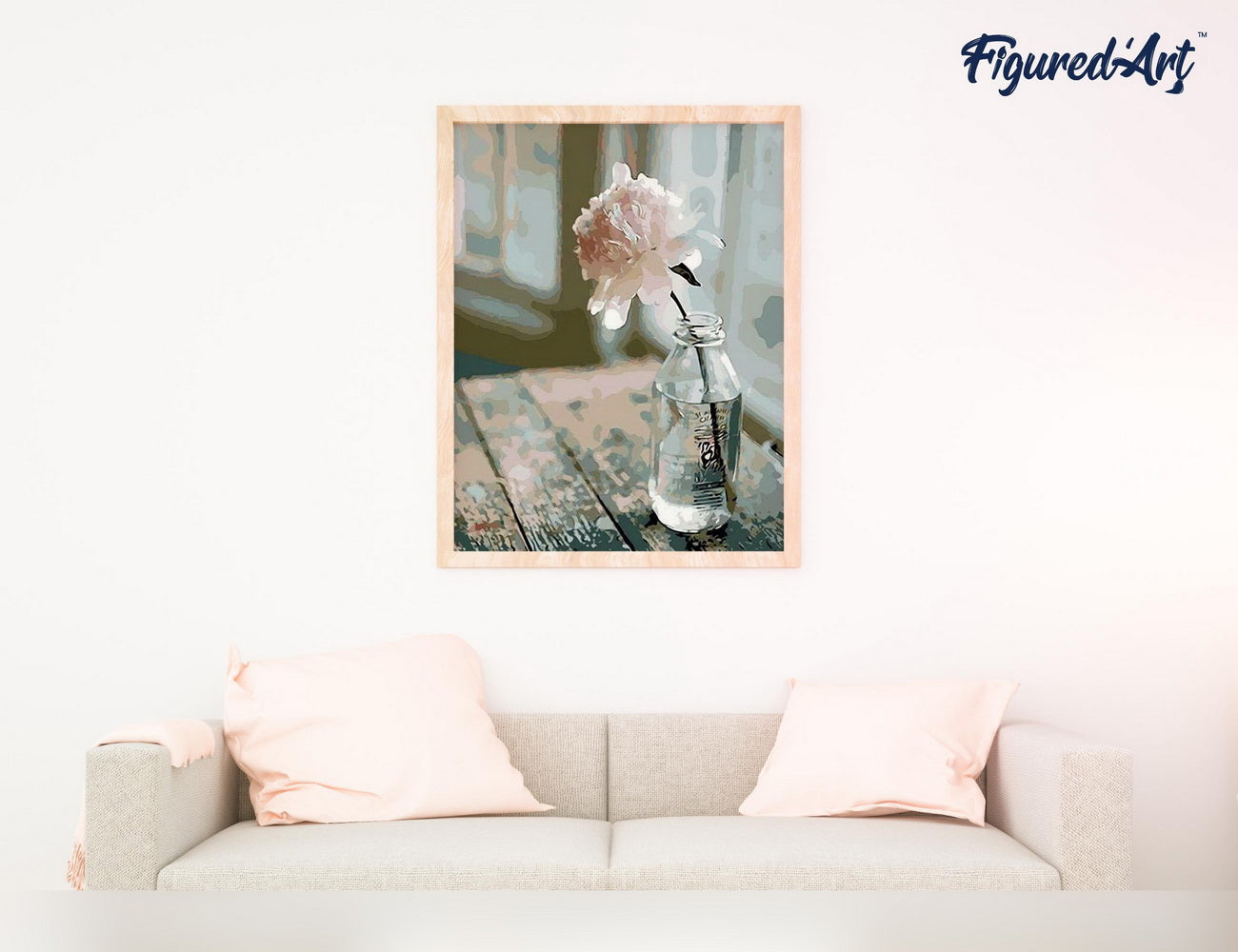 Malen nach Zahlen 40x50cm ohne Keilrahmen Figured’Art Weisse Blume - Kidis Art