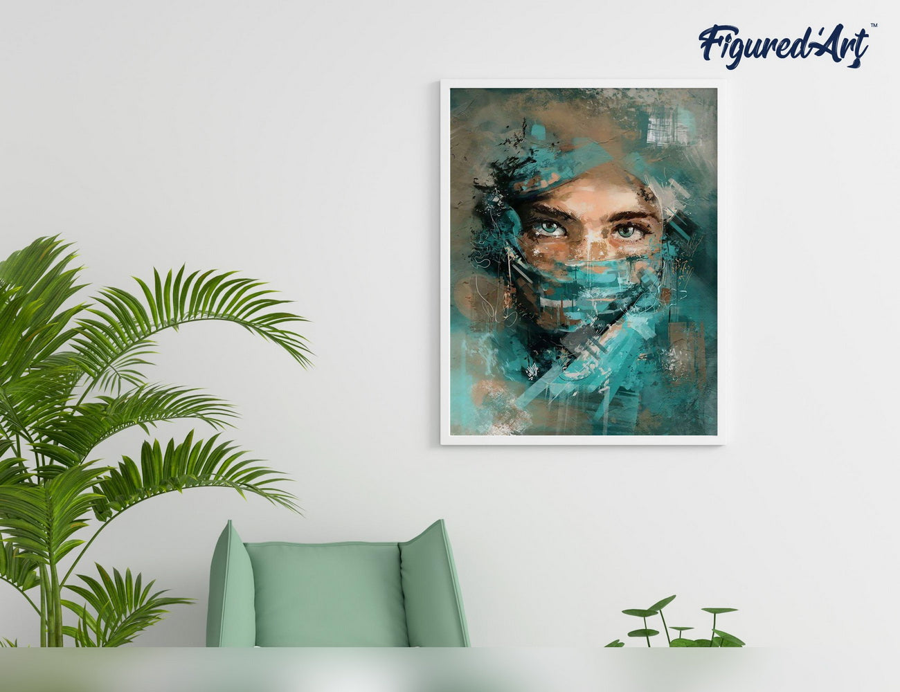 Malen nach Zahlen 40x50cm ohne Keilrahmen Figured’Art Fesselnder Blick - Kidis Art